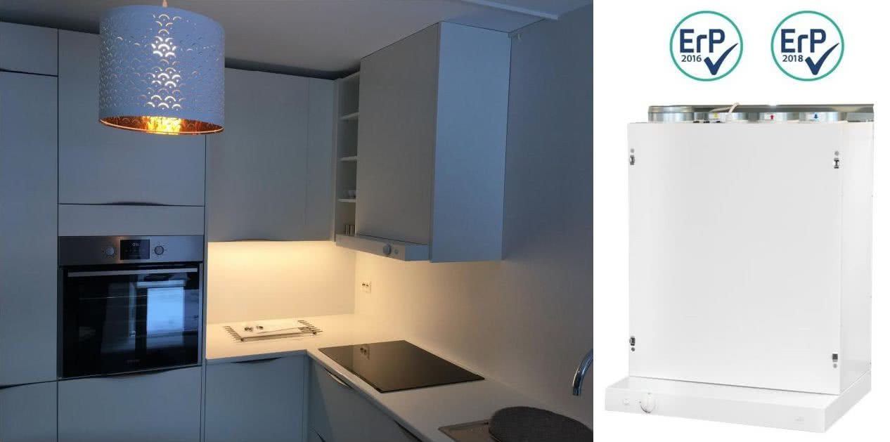 Rekuperator podłączony do okapu kuchennego. fot. Ecomax Rekuperator podłączony do okapu kuchennego. fot. Ecomax