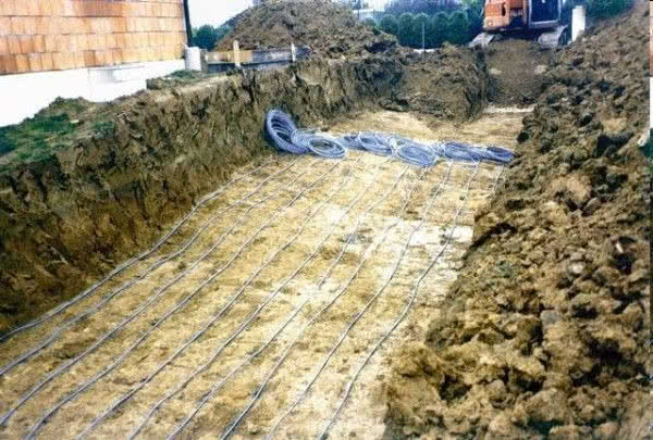 Układanie kolektora poziomego Układanie kolektora poziomego