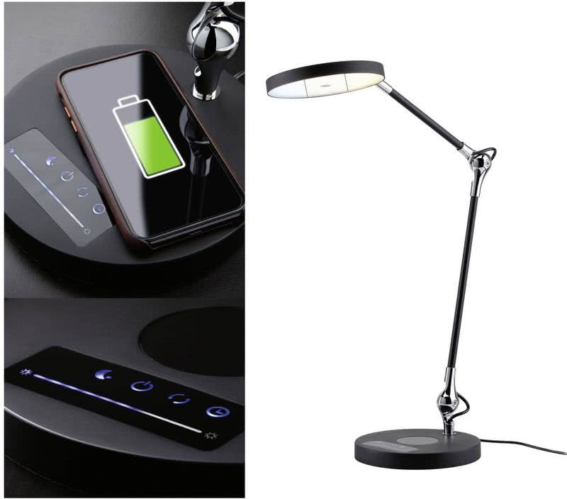 Lampa stołowa LED Paulmann 78910 z funkcją bezprzewodowego ładowania smartfonów Lampa stołowa LED Paulmann 78910 z funkcją bezprzewodowego ładowania smartfonów