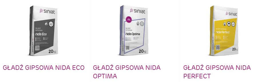 Gładzie gipsowe z oferty Siniat Gładzie gipsowe z oferty Siniat